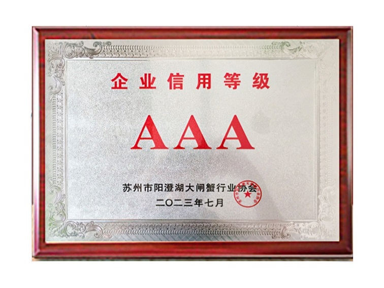 似锦钳澄企业诚信AAA级证书